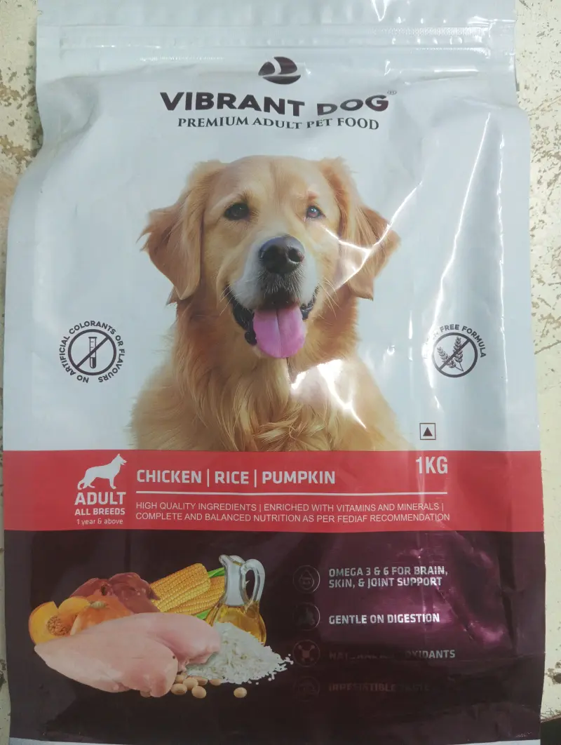 Vibrant Dog Adult Dry Food – Chicken, Rice & Pumpkin Flavour (1 kg)